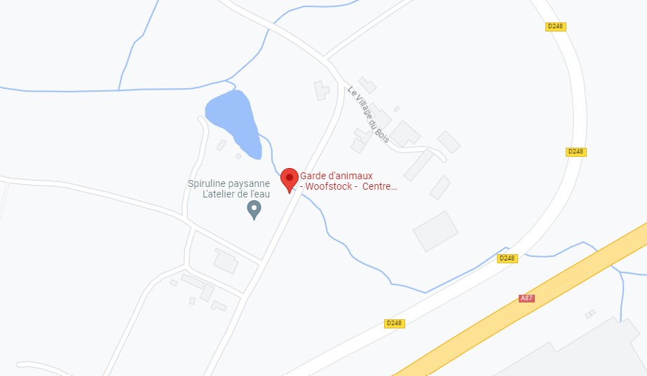 Localisation du centre aere canin Woofstock en Vendée