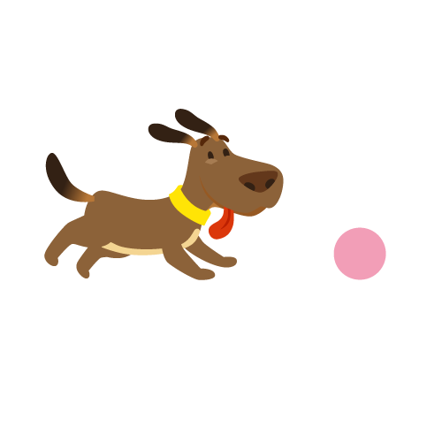 Illustration chien courant après une balle réservation et tarifs